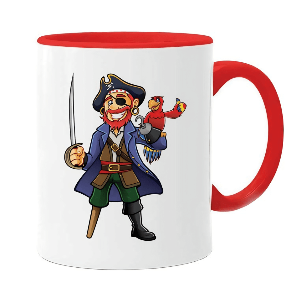 Kişiye özel İçi ve Kulpu Kırmızı Porselen Kupa