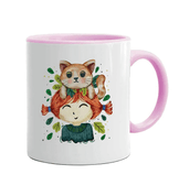 Kişiye özel İçi ve Kulpu Pembe Porselen Kupa