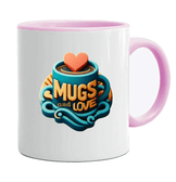 Kişiye özel İçi ve Kulpu Pembe Porselen Kupa