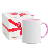 Kişiye özel İçi ve Kulpu Pembe Porselen Kupa