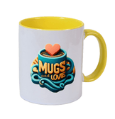 Kişiye özel İçi ve Kulpu Sarı Porselen Kupa