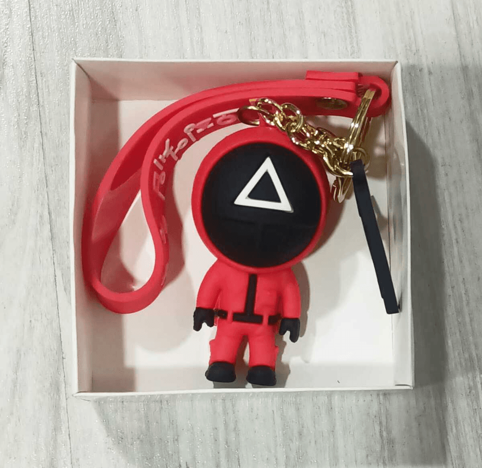 Squid Game ÜÇGEN silikon lüks büyük boy anahtarlık çanta aksesuar