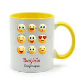 Kişiye özel İçi ve Kulpu Sarı Porselen Kupa