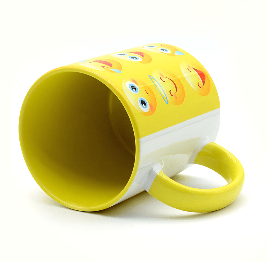 Kişiye özel İçi ve Kulpu Sarı Porselen Kupa