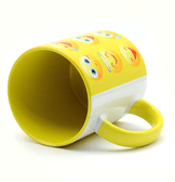 Kişiye özel İçi ve Kulpu Sarı Porselen Kupa