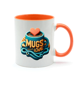 Kişiye özel İçi ve Kulpu Turuncu Porselen Kupa