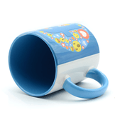 Kişiye özel İçi ve Kulpu Açık Mavi Porselen Kupa