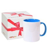 Kişiye özel İçi ve Kulpu Açık Mavi Porselen Kupa