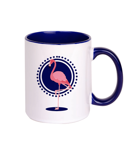 Kişiye özel İçi ve Kulpu Lacivert Porselen Kupa