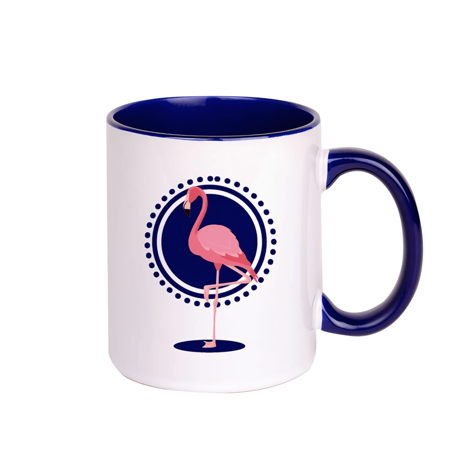 Kişiye özel İçi ve Kulpu Lacivert Porselen Kupa