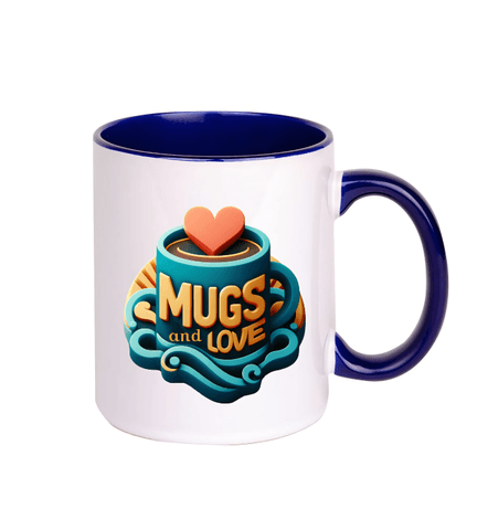 Kişiye özel İçi ve Kulpu Lacivert Porselen Kupa