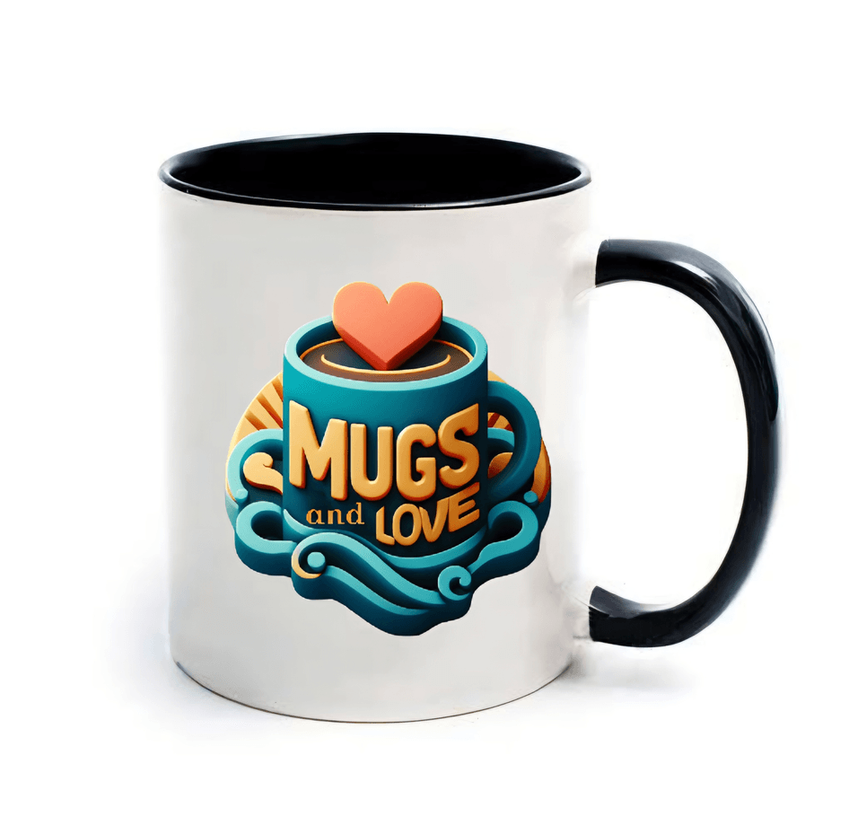 Kişiye özel İçi ve Kulpu Siyah Porselen Kupa