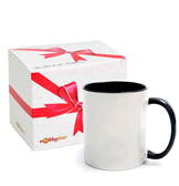 Kişiye özel İçi ve Kulpu Siyah Porselen Kupa