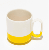 Kişiye özel Sarı Şeritli Pro Seramik Kupa