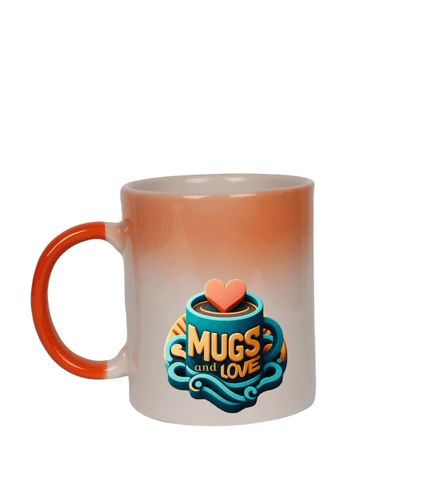 Kişiye özel Turuncu Geçişli Seramik Kupa