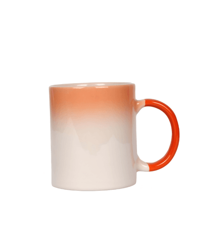 Kişiye özel Turuncu Geçişli Seramik Kupa