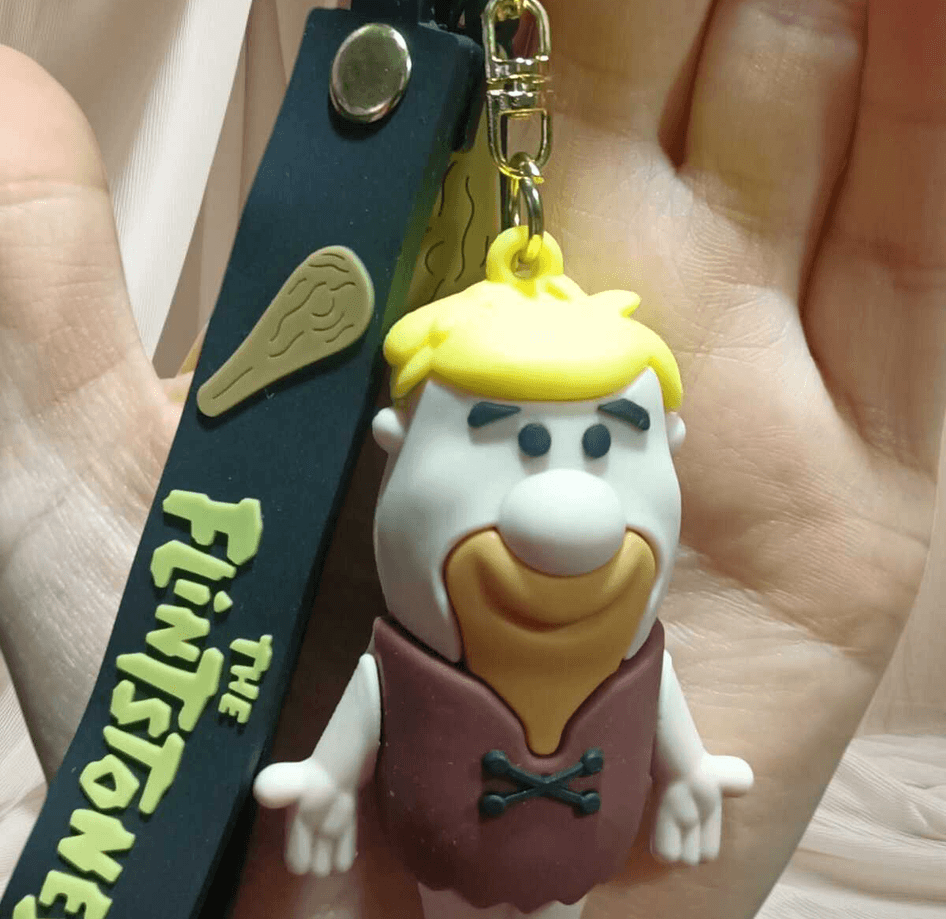 Taş devri Barney silikon lüks büyük boy anahtarlık çanta aksesuar