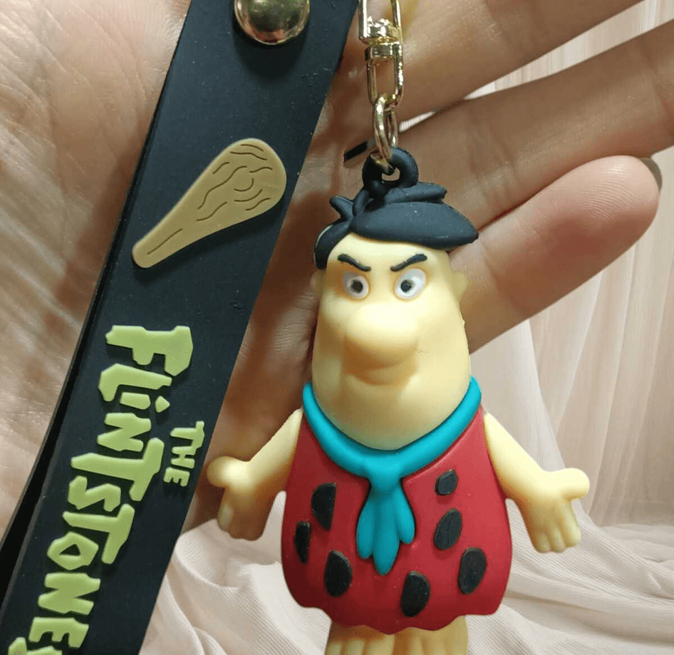 Taş devri fred silikon lüks büyük boy anahtarlık çanta aksesuar