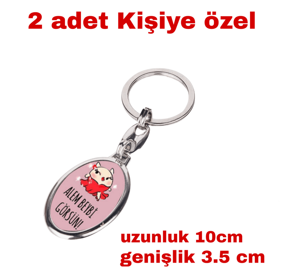 Kişiye özel 2 adet metal anahtarlık