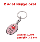Kişiye özel 2 adet metal anahtarlık