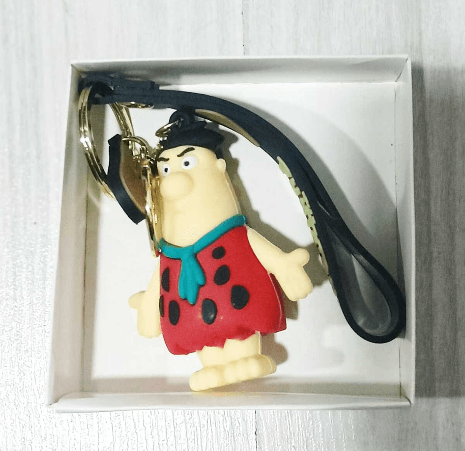 Taş devri fred silikon lüks büyük boy anahtarlık çanta aksesuar