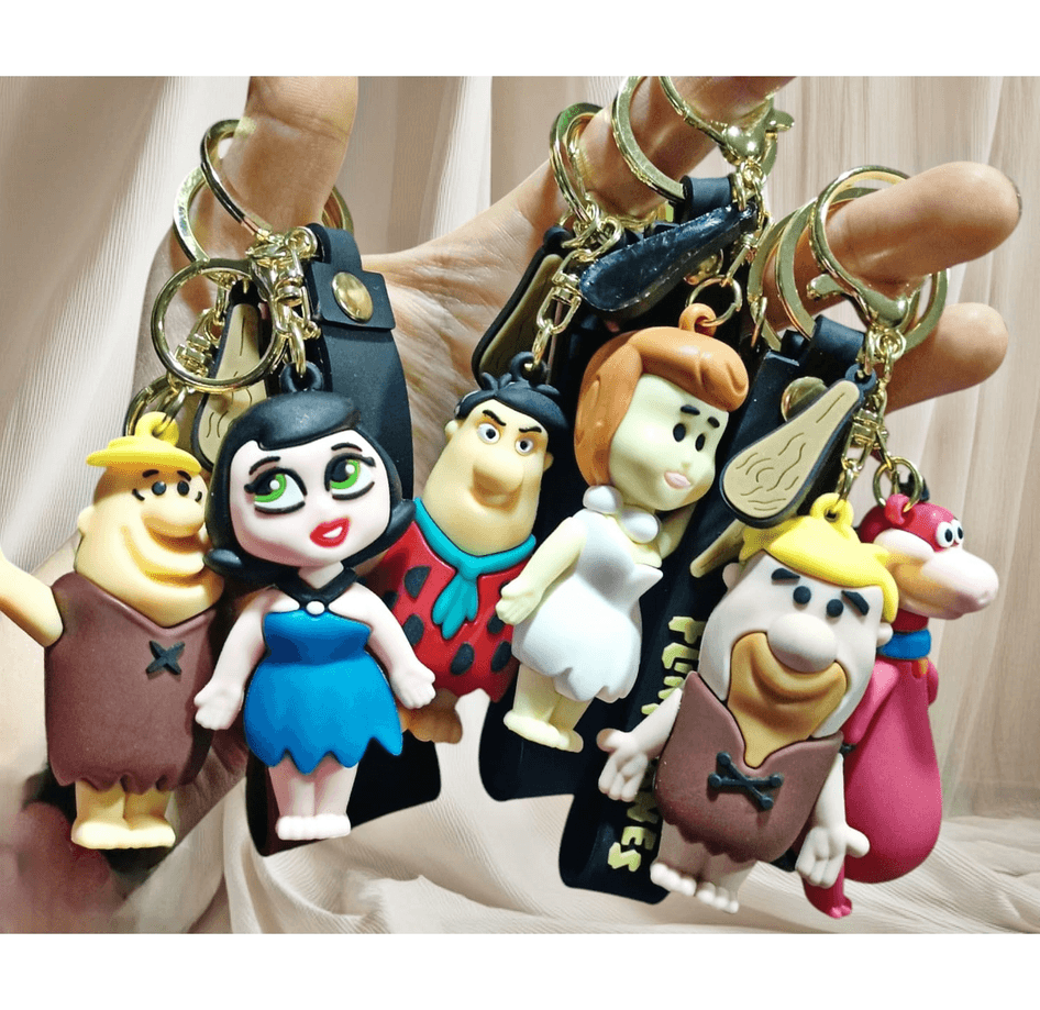 Taş devri fred silikon lüks büyük boy anahtarlık çanta aksesuar