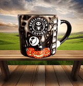 Skellington Halloween Baskı Porselen Fincan