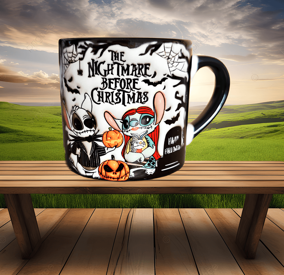 Stitch Halloween Baskı Porselen Fincan