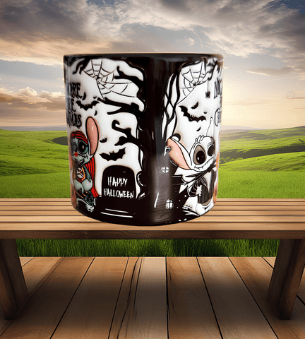 Stitch Halloween Baskı Porselen Fincan