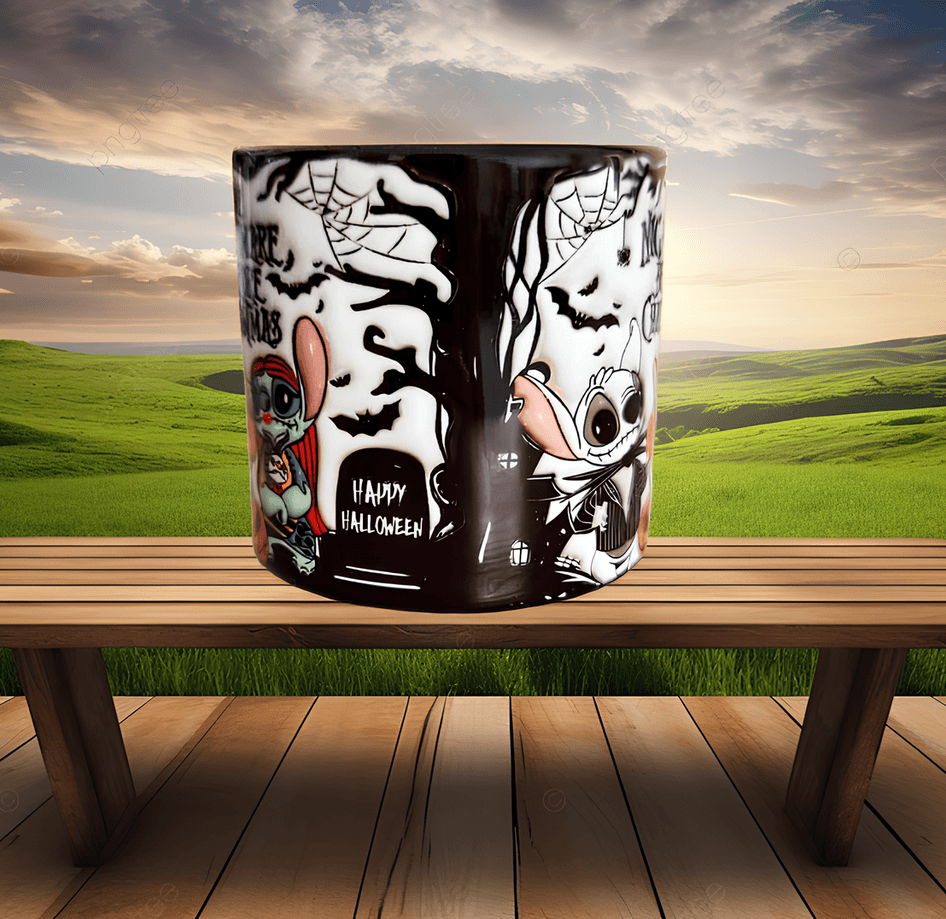 Stitch Halloween Baskı Porselen Fincan