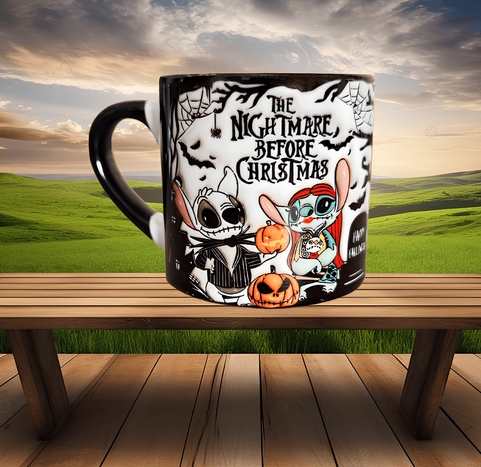 Stitch Halloween Baskı Porselen Fincan