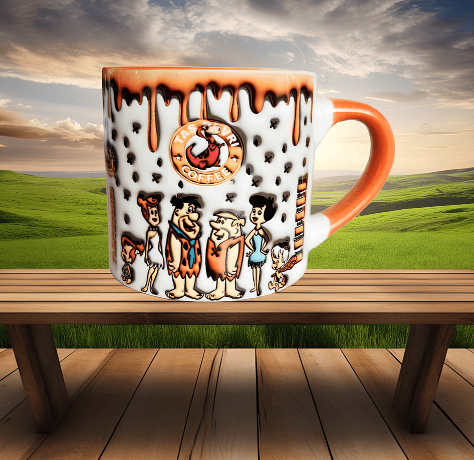 Taş Devri Baskı Porselen Fincan