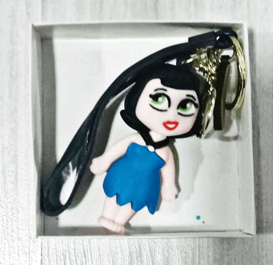 Taş devri Betty silikon lüks büyük boy anahtarlık çanta aksesuar