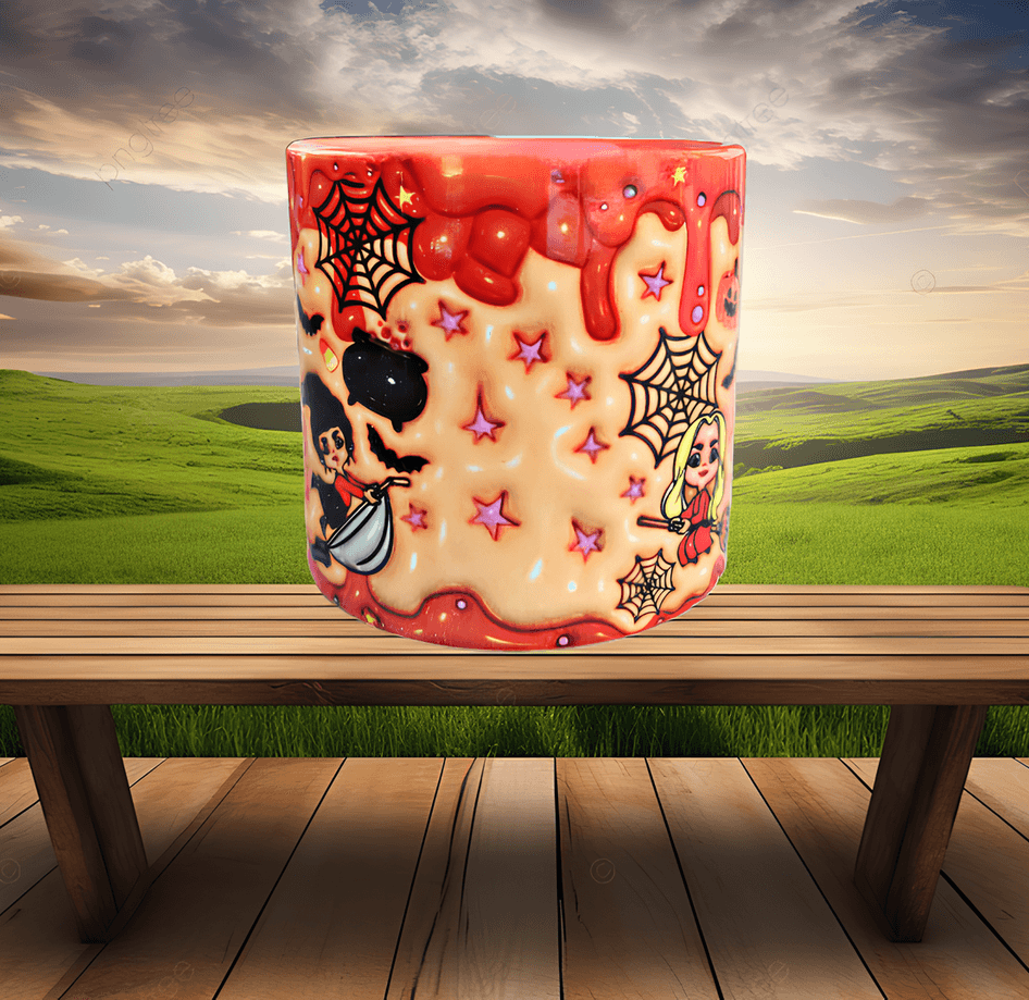 Halloween Baskı Porselen Fincan