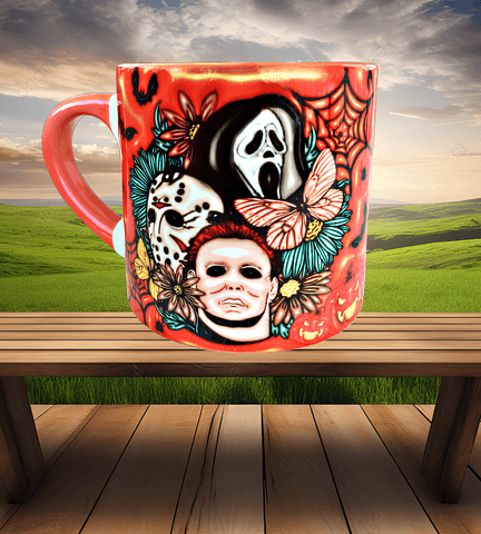 Katiller Halloween Baskı Porselen Fincan