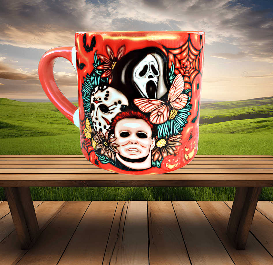 Katiller Halloween Baskı Porselen Fincan