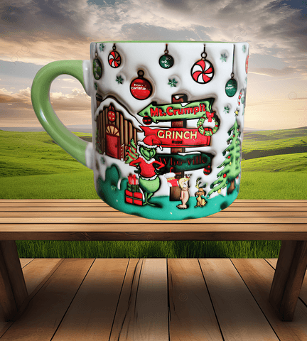 Grinch Noel Yılbaşı Baskı Porselen Fincan