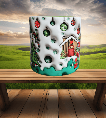 Grinch Noel Yılbaşı Baskı Porselen Fincan