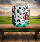 Grinch Noel Yılbaşı Baskı Porselen Fincan