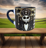 Skellington Halloween Baskı Porselen Fincan