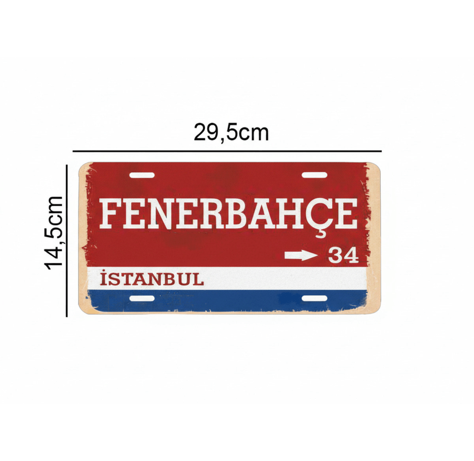 Kişiye özel baskı vintage metal plaka