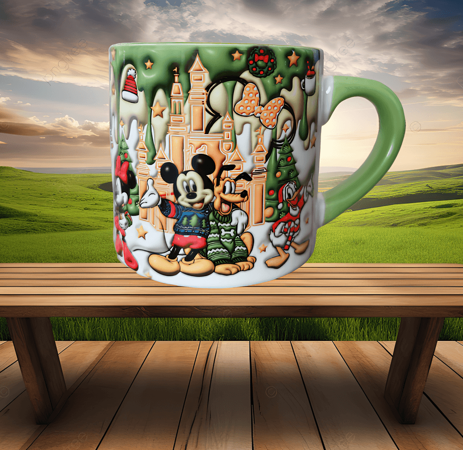 Mickey Noel Yılbaşı Baskı Porselen Fincan