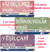 Kişiye özel baskı vintage metal plaka