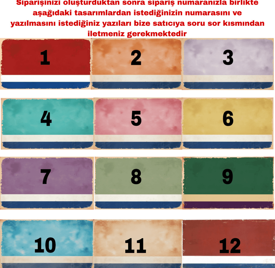 Kişiye özel baskı vintage metal plaka