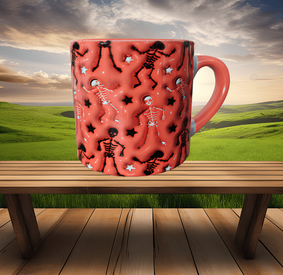 Halloween Baskı Porselen Fincan