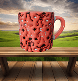 Halloween Baskı Porselen Fincan