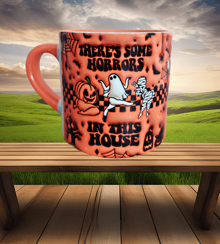 Halloween Baskı Porselen Fincan