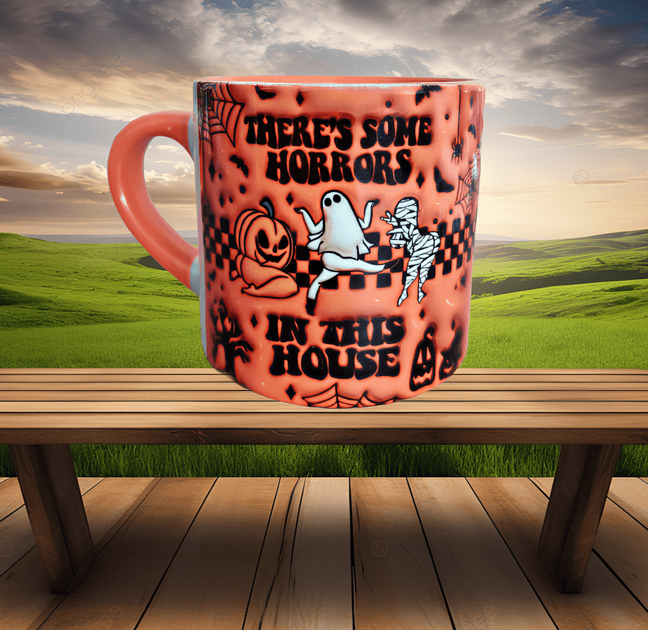 Halloween Baskı Porselen Fincan