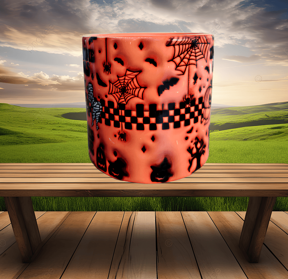 Halloween Baskı Porselen Fincan