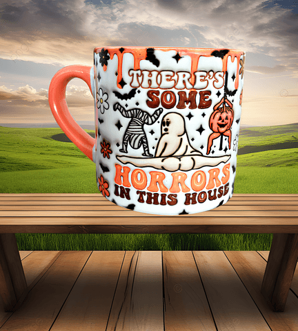 Halloween Baskı Porselen Fincan